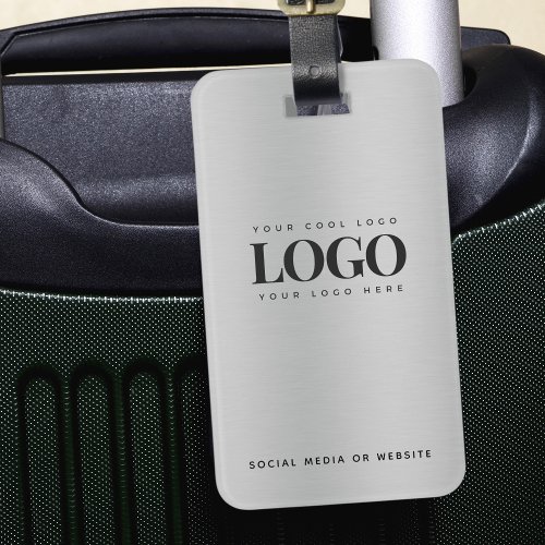 Metallic Gray Your Company Logo Business Custom Luggage Tag