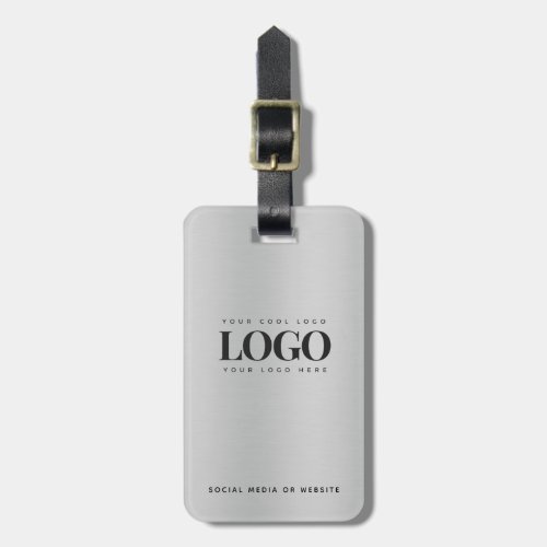 Metallic Gray Your Company Logo Business Custom Luggage Tag