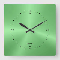 Sage Green Gradient Aura Round Clock | Zazzle