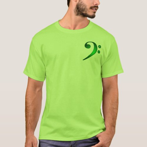 Metallic Green Bass Clef T_Shirt
