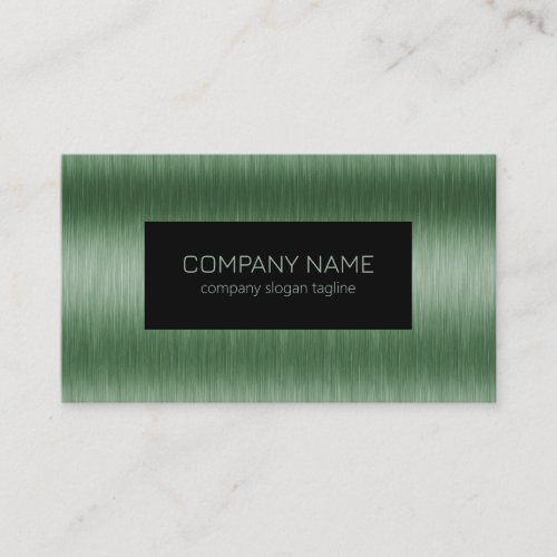 Metallic Green Brushed Aluminum Texture Look Business Card