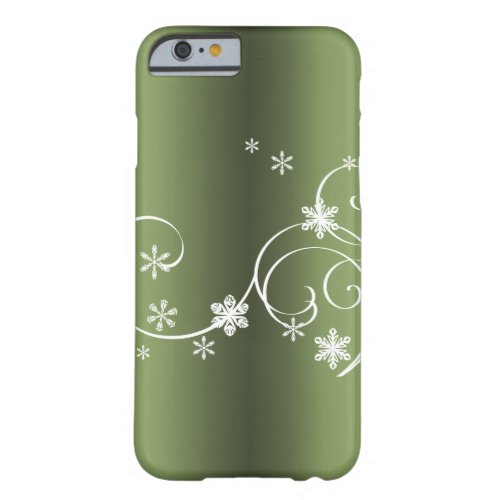 Metallic Green Christmas Barely There iPhone 6 Case