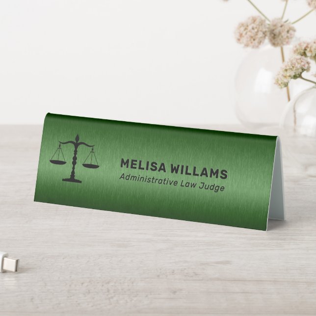 Metallic Green Custom Logo Table Tent (In SItu (Table))