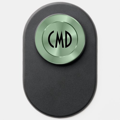 Metallic Green Medallion Custom Monogram PopSocket