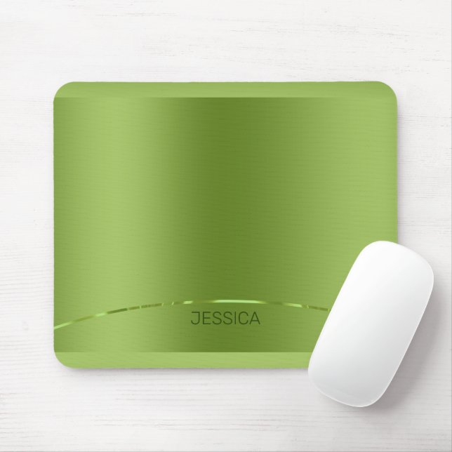 Metallic Green Print Background Mouse Pad (With Mouse)
