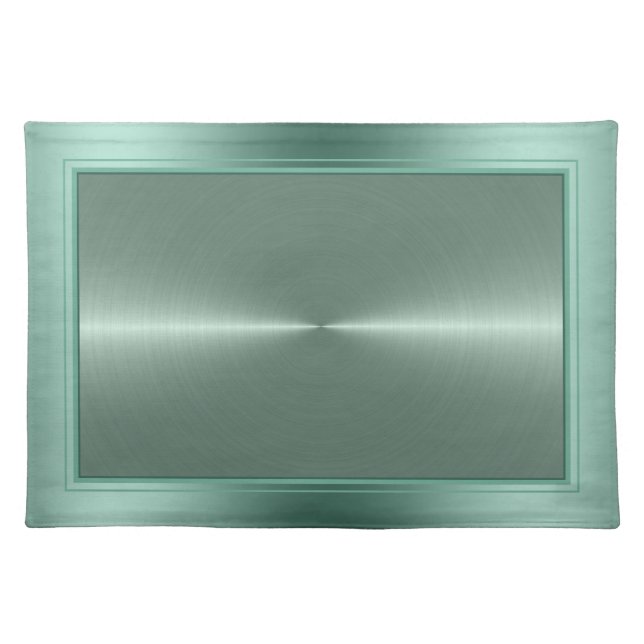Metallic Green Stainless Steel Look Cloth Placemat (Front)