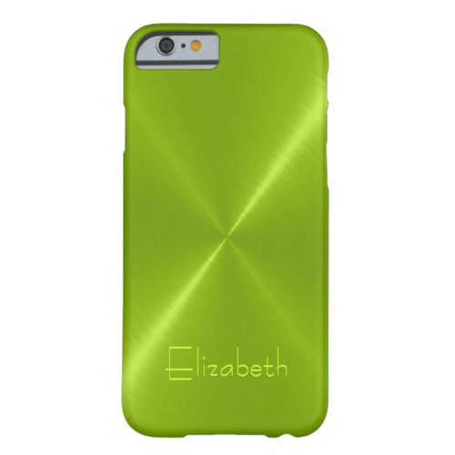 Metallic Green Stainless Steel Metal Look Barely There iPhone 6 Case