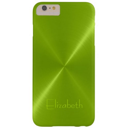 Metallic Green Stainless Steel Metal Look Barely There iPhone 6 Plus Case