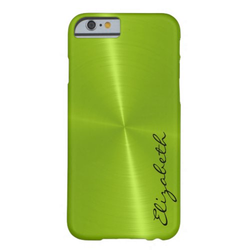 Metallic Green Stainless Steel Metal Look Barely There iPhone 6 Case