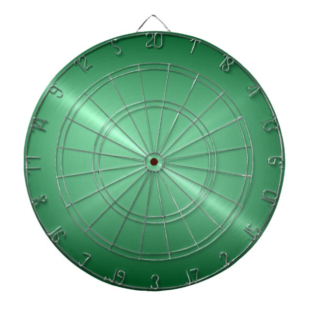 Metallic Green Stainless Steel Metal Look Dartboard With Darts (Front)