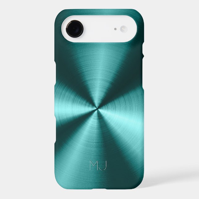 Metallic Green Tones Stainless Steel Look Case-Mate iPhone Case (Back)