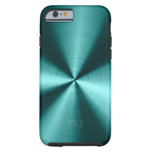 Metallic Green Tones Stainless Steel Look Tough iPhone 6 Case