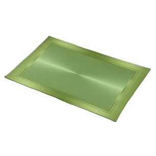 Metallic Green Tones Stainless Steel Look Cloth Placemat