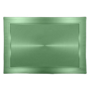 Metallic Green Tones Stainless Steel Look Cloth Placemat