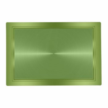 Metallic Green Tones Stainless Steel Look Placemat by ArtOnKitchenWare at Zazzle
