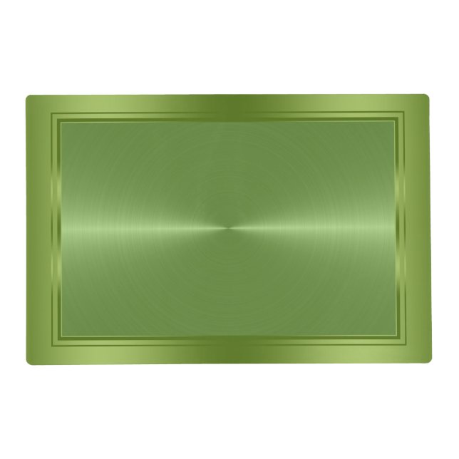 Metallic Green Tones Stainless Steel Look Placemat (Front)