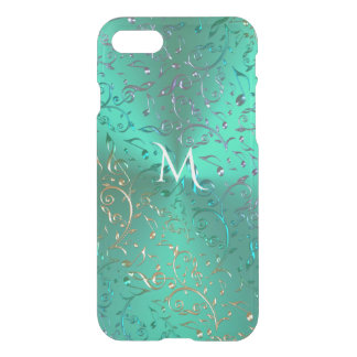 Metallic Green with Sparkling Music Notes iPhone SE/8/7 Case