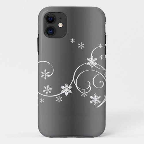 Metallic Grey Christmas iPhone 11 Case