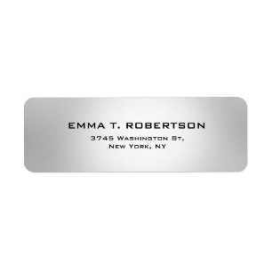 Metallic Grey Elegant Modern Trendy Minimalist Label