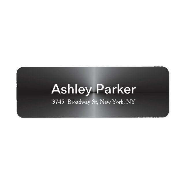 Metallic Grey Modern Elegant Stylish Trendy Label (Front)