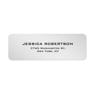 Metallic Grey Plain Elegant Modern Trendy Label