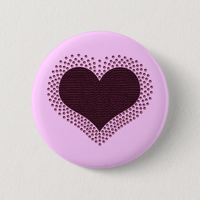 Metallic Heart Button, Purple Pinback Button (Front)