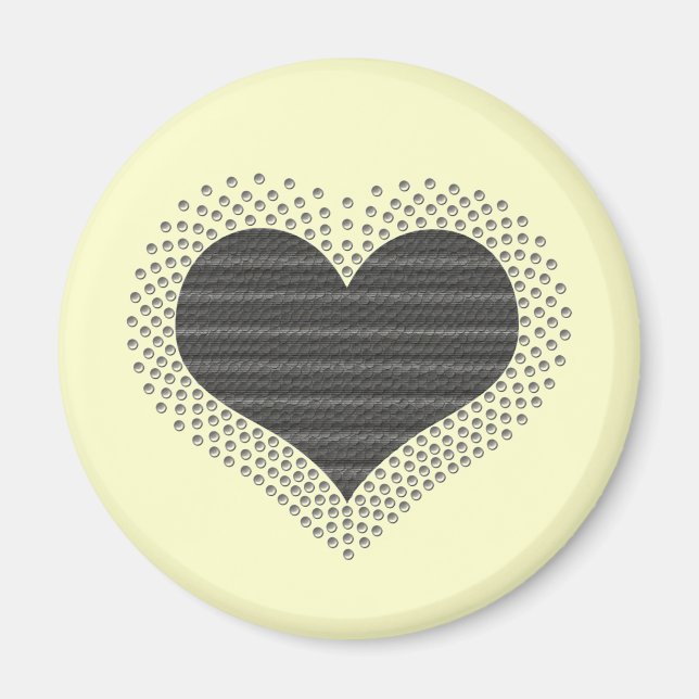 Metallic Heart Magnet, Gray Magnet (Front)
