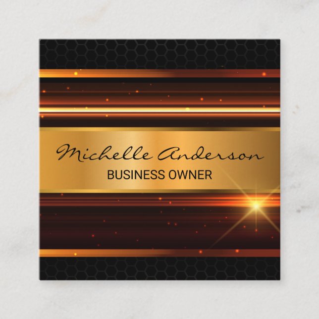 Metallic High Glossy Background Square Business Card (Front)