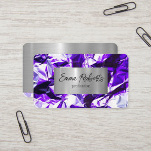 Metallic Holographic Vivid Violet Aluminium Foil Business Card