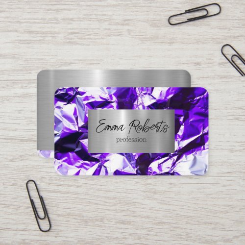 Metallic Holographic  Vivid Violet Aluminium Foil  Business Card