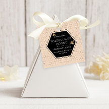 Metallic Honeycomb Gold Monogram Honey Jar