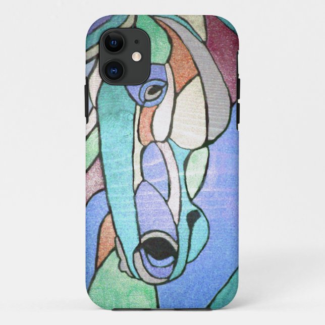 Metallic Horse in Blue IPhone Case (Back)