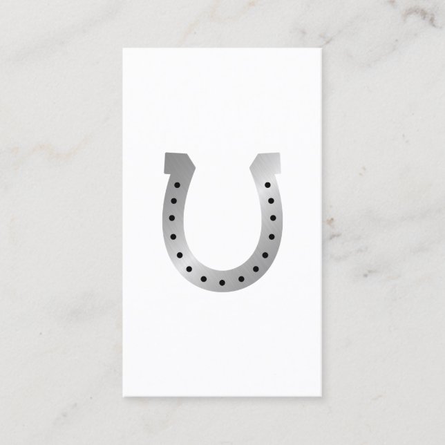Metallic Horseshoe Business Card (Front)