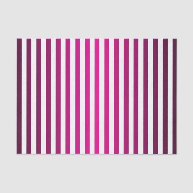 Metallic Hot Pink and White Stripes Tissue Paper (Front)