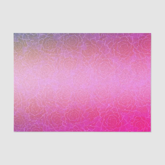 Metallic Hot Pink Fuchsia Elegant Girly Succulent Tissue Paper (Front)