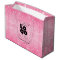 Metallic Hot Pink Glitter Logo Paper Shopping Bag