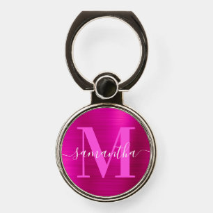 Metallic Hot Pink Signature Monogram Phone Ring Stand