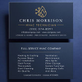 HVAC Technician Navy Blue Gold Modern Business Card | Zazzle