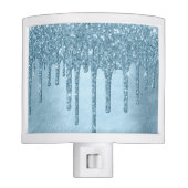 Metallic Ice Blue Drip | Glitzy Glam Glitter Melt Night Light (Front)