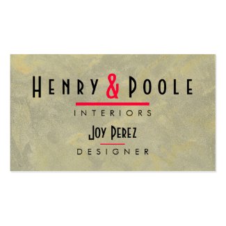 Metallic Interior Design Company Business Card