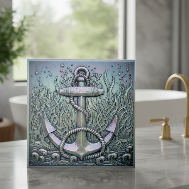 Metallic Iridescent Anchor D1223 Ceramic Tile (Creator Uploaded)