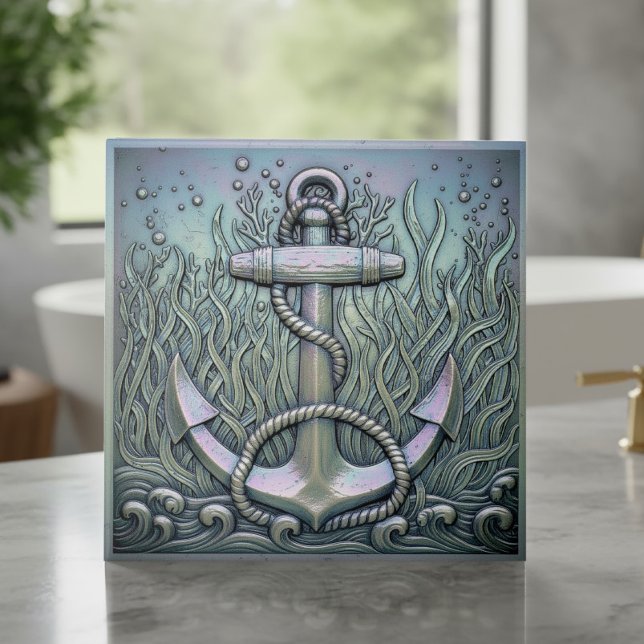 Metallic Iridescent Anchor ID1223 Ceramic Tile (Creator Uploaded)