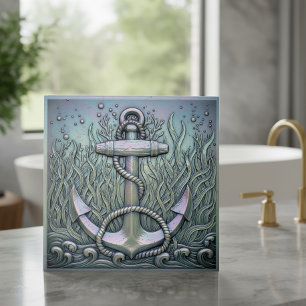 Metallic Iridescent Anchor ID1223 Ceramic Tile
