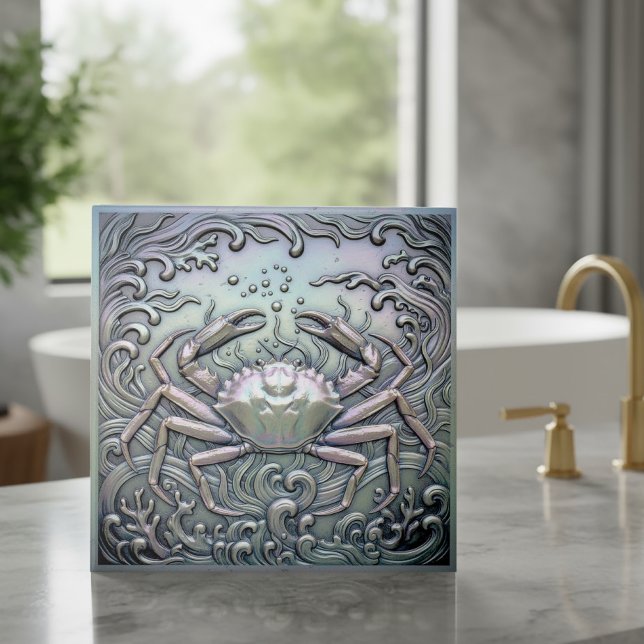Metallic Iridescent Crab D1223 Ceramic Tile (Creator Uploaded)