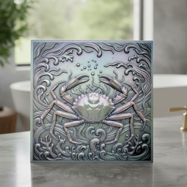 Metallic Iridescent Crab ID1223 Ceramic Tile (Creator Uploaded)