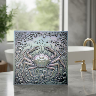 Metallic Iridescent Crab ID1223 Ceramic Tile