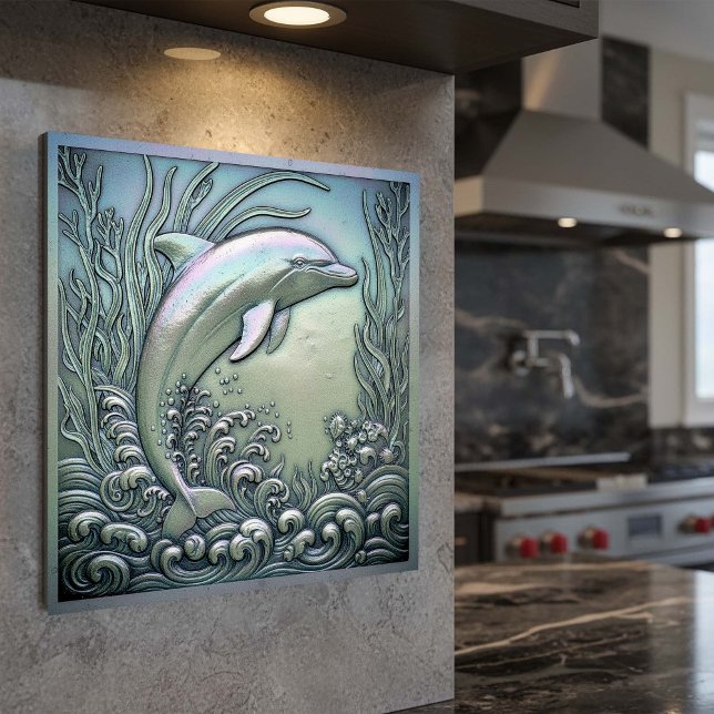 Metallic Iridescent Dolphin D1223 Metal Print (Creator Uploaded)