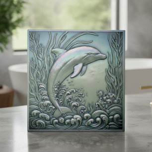 Metallic Iridescent Dolphin ID1223 Ceramic Tile