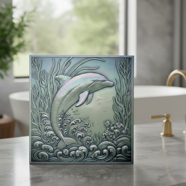 Metallic Iridescent Dolphin ID1223 Ceramic Tile (Creator Uploaded)