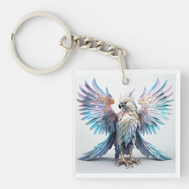 Metallic Iridescent Eagle  Keychain (Front)